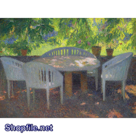 TSD3569 - Tranh sơn dầu bàn ghế ấn tượng